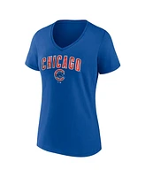 Fanatics Women's Royal Chicago Cubs Shine Bright V-Neck T-Shirt