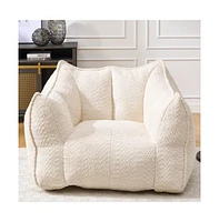 Comfortable Chenille Bean Bag Chair with Armrests for Living Rooms, Bedrooms, Gaming and Watching Tv-The Pop Home