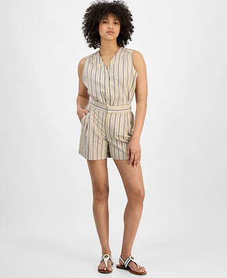 Tommy Hilfiger Women's Striped Clean-Front Shorts