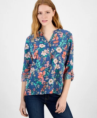 Tommy Hilfiger Women's Floral Split-Neck Top