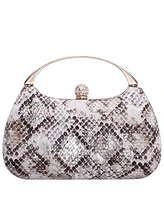 Nina Snake Minaudiere with Crystal Clasp Bag