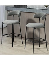 Lovmor 26'' counter height bar stools Teddy fabric cover kitchen island stool