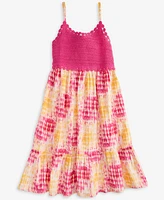Epic Threads Girls Crochet Woven Tie-Dye Effect Dress, Exclusively at Macy's