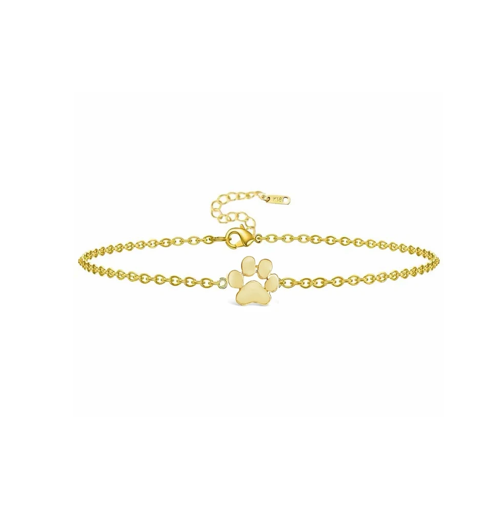 Fureverly Single Paw Print Link Chain Bracelet