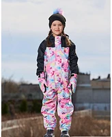 Deux par Big Girls Printed Mid-Season One-Piece Outerwear Butterflies On Multicolored Black Background