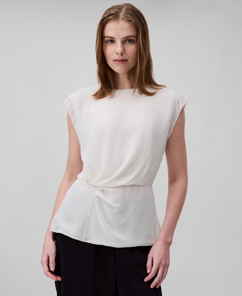 Calvin Klein Women's Twisted-Front Chiffon Top