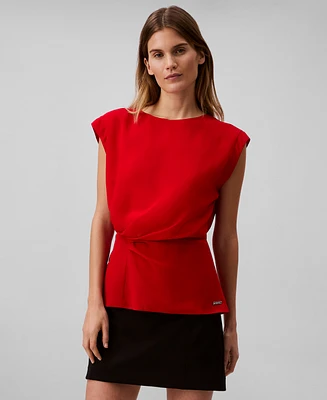 Calvin Klein Women's Twisted-Front Chiffon Top