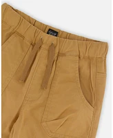 Deux par Baby Boys Stretch Twill Jogger Pant Tan