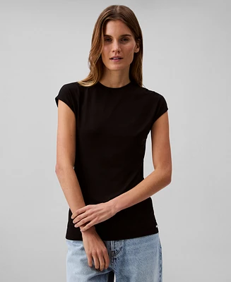 Calvin Klein Women's Slim-Fit Matte Jersey Crewneck Tee