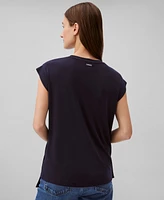 Calvin Klein Women's Stretch Jersey Draped Tee