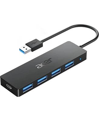 acer Usb Hub, 4 Ports Multiple Usb 3.0 Hub, Usb Data Hub for Laptop with Usb C Power Port, Usb Extender for A Port Laptop, Windows, Linux, acer Pc, an