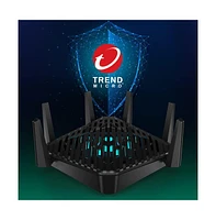 acer Predator Connect W6 Wi-Fi 6E Gaming Router | Hybrid QoS Compatible with Intel Killer Prioritization Engine | Tri-Band AXE7800 2.4GHz/5GHz/6GHz |