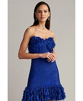 Tadashi Shoji Carmen Lace Fringe Mini Dress