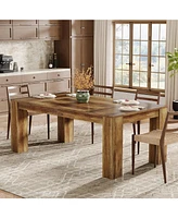 Tribesigns 63-Inch Dining Table for 4-6 People, Rectangular Kitchen Dinner Table, Farmhouse Wooden Eating Table for Home Kitchen, Dining Room
