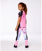 Deux par Girls Printed Athletic Leggings Pink, Blue And Butterflies