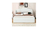 Upholstered Platform Bed with 4 Drawers and 2 Usb