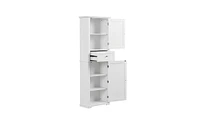 Tall Bathroom Storage Cabinet with Doors and Shelves for Organized Bathroom Space