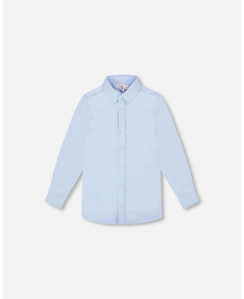 Deux par Big Boys Long Sleeve Button Down Shirt Pale Blue