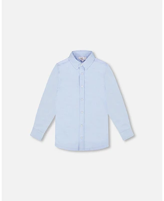 Deux par Big Boys Long Sleeve Button Down Shirt Pale Blue