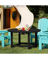 Kids Outdoor Patio Furniture Hdpe 38" Wide Round Dining Table