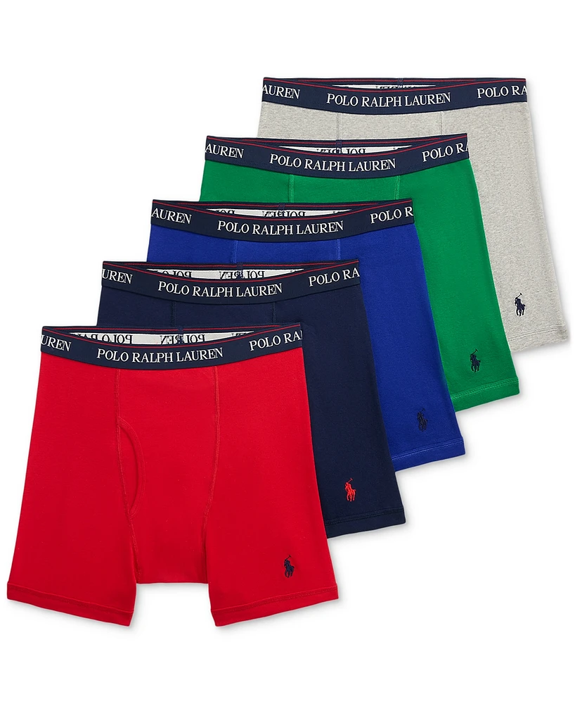 Polo Ralph Lauren Men's 5-Pack Classic-Fit Cotton Knit Boxers, Exclusively at Macy's