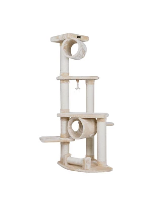 Armarkat 74" H Press Wood Real Wood Cat Tree with Cured Sisal Posts for Scratching - A7463