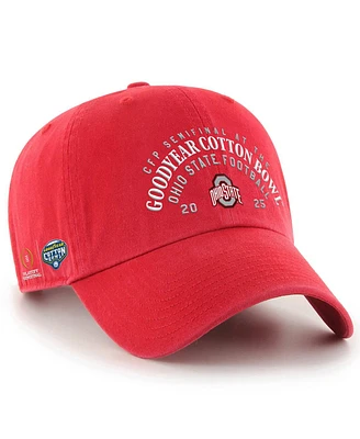 '47 Brand Men's Scarlet Ohio State Buckeyes College Football Playoff 2025 Cotton Bowl Clean Up Adjustable Hat