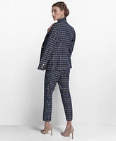 Tommy Hilfiger Womens Plaid Blazer Ruffled Blouse Pants