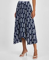 T Tahari Women's Printed Asymmetrical Maxi Skirt