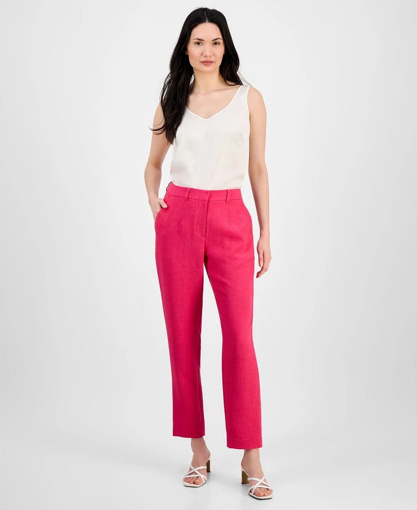 T Tahari Women's High Rise Straight Leg Pants