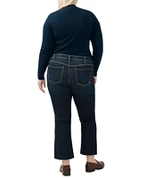 Silver Jeans Co. Plus Suki Kick-Flare Cropped Cut-Hem Denim