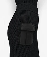 Dkny Women's Side-Pocket Crochet Midi Sweater Skirt