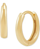 Polished Tapered Extra Small Huggie Hoop Earrings in 14k Gold, 3/8"