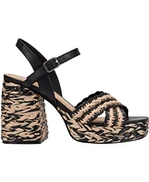 Marc Fisher Ltd Women's Juliey Woven Block Heel Platform Sandals