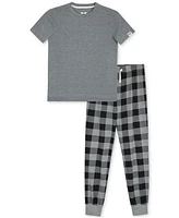 Max & Olivia Big Boys Buffalo Plaid Short-Sleeve Pajama Set