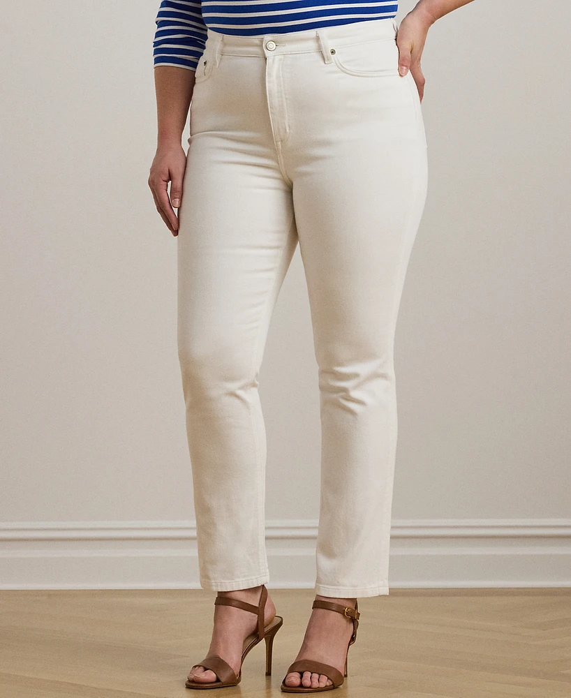 Lauren Ralph Plus High-Rise Straight Ankle Jeans