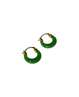 Natalie — Green jade hoop earrings