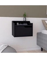 Winchester Floating Nightstand, Modern Dual-Tier Design with Spacious Single Drawer Storage