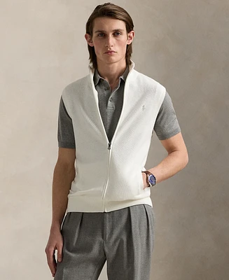 Polo Ralph Lauren Men's Mesh-Knit Cotton Full-Zip Sweater Vest