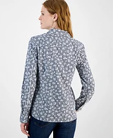 Tommy Hilfiger Women's Floral Gingham Cotton Shirt