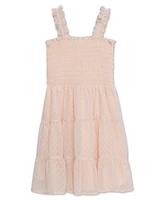 Speechless Big Girls Chiffon Smocked Dotted Skater Dress