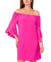 Msk Women's Off-The-Shoulder Ruffled-Cuff Dress