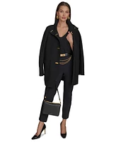 Donna Karan New York Women's Crepe Stand-Collar Coat