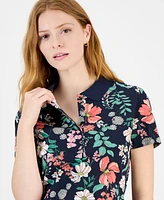 Tommy Hilfiger Women's Floral-Print Polo Shirt