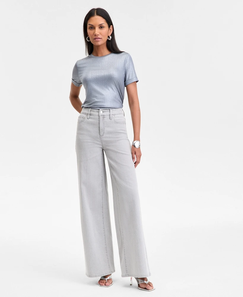 I.n.c. International Concepts Women's High-Rise Wide-Leg Jeans, Exclusively at Macy's