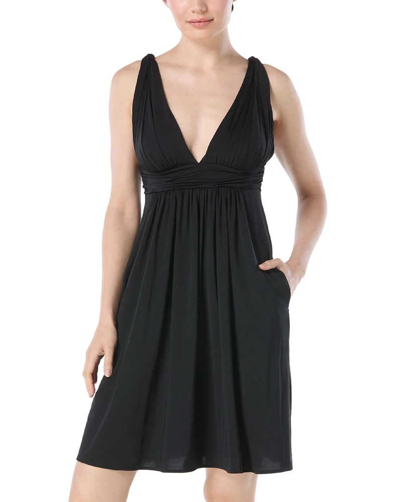 Carmen Marc Valvo Women's Draped Mini Cover-Up Dress