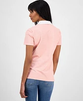 Nautica Jeans Women's Gingham Polo Shirt