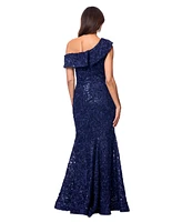 Xscape Women's Sequined Lace One-Shoulder Gown