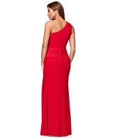 Xscape Women's Twist-Front One-Shoulder Gown