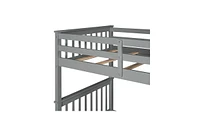 Space-Saving Bunk Bed with Ladders and Built-In Storage Drawers for Kids or Guest Rooms